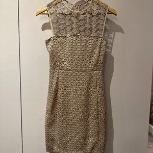 Diane Von Furstenberg Pale Pink sleeveless Lace Dress. Size 0.